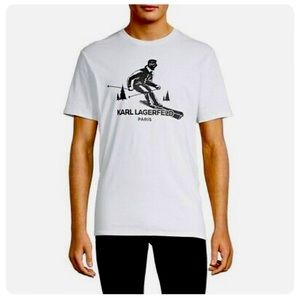 Brand new Karl Lagerfeld Paris “Skiing Karl” white XL T shirt with Tags